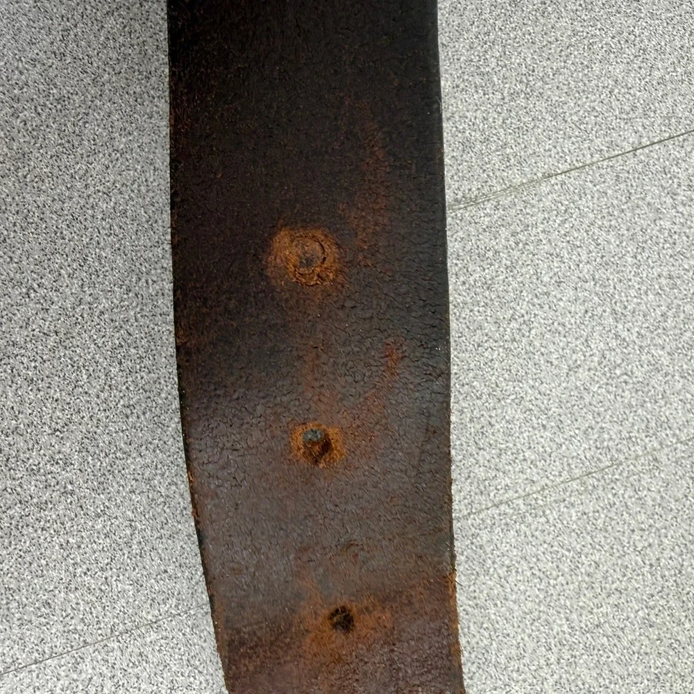 Malibu Cowboy Belt Mens Brown Distressed Leather Silver Tone Buckle